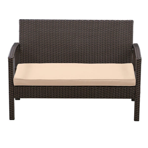 Brown wicker conversation set